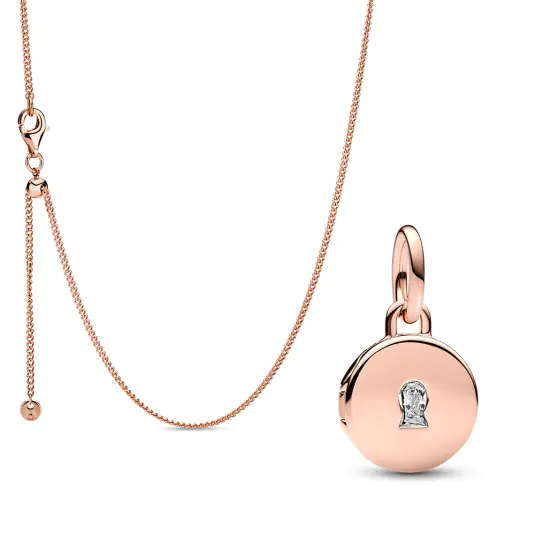 PANDORA set řetízek a přívěsek Love locket šperkový set 388283-60+783066C01