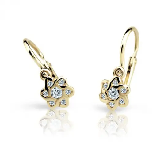 CUTIE DIAMONDS zlaté náušnice květiny C2149 náušnice ND2149-10-D-X-1
