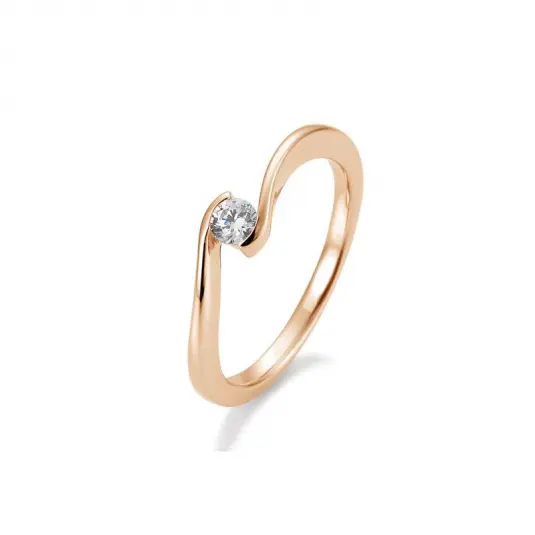 SOFIA DIAMONDS prsten z růžového zlata s diamantem 0,15 ct prsten BE41/85941-R