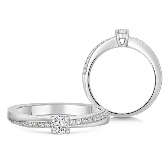 SOFIA DIAMONDS zlatý zásnubní prsten s diamanty 0,16ct a 0,09ct H/SI3 prsten CK50013131855
