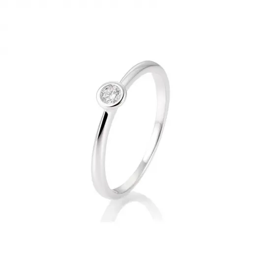 SOFIA DIAMONDS prsten z bílého zlata s diamantem 0,10 ct prsten BE41/85127-9-W