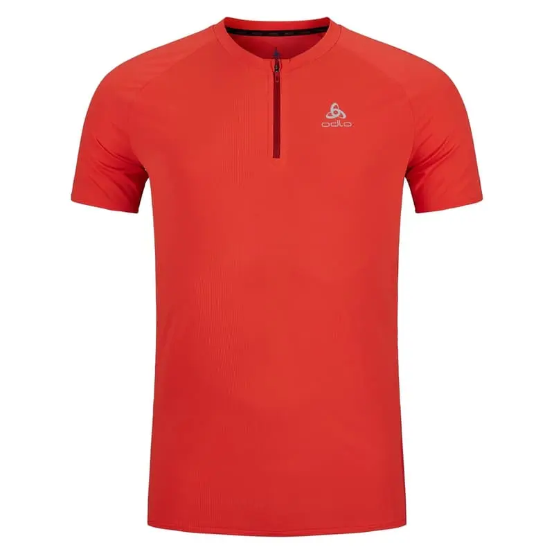 Odlo Pánské běžecké triko T-shirt crew neck s/s 1/2 zip AXALP TRAI