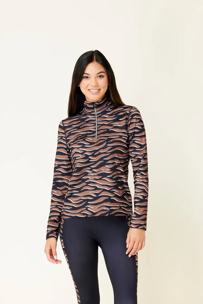 Krimson Klover Dámská základní vrstva s 1/4 zipem Zebrah Top