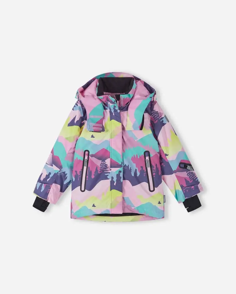 Dětská zimní bunda s membránou Reima Kiiruna - grey pink 140