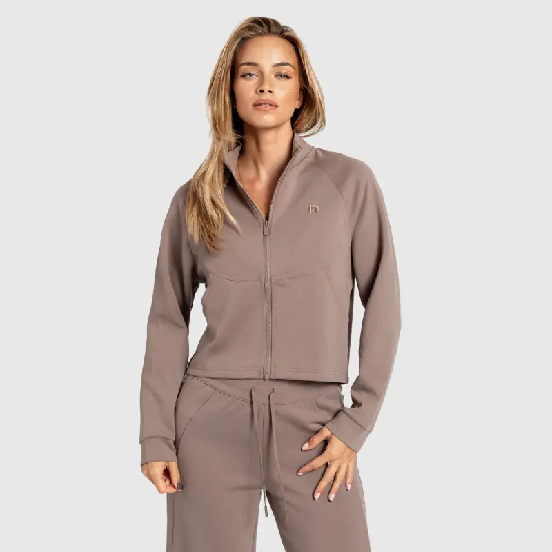 Dámská mikina na zips Iron Aesthetics Enigma, hnědá