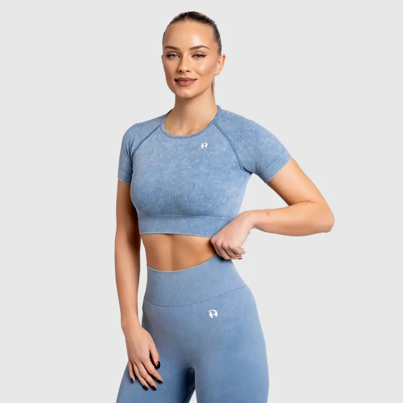 Dámský crop top Iron Aesthetics Faded, washed blue