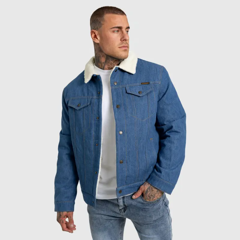 Pánská džínová bunda Iron Aesthetics Sherpa, modrá