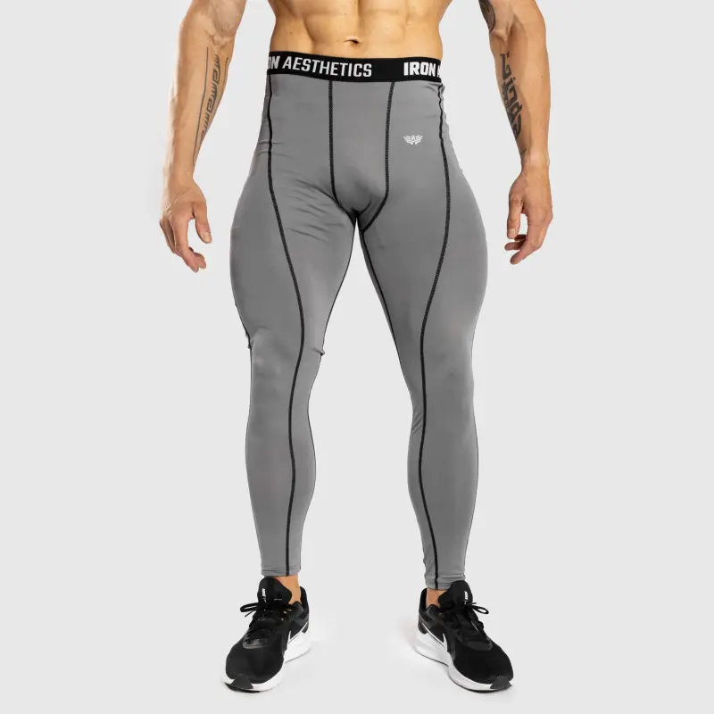 Pánské sportovní legíny Iron Aesthetics Dry Cool, šedé