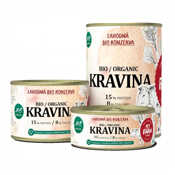 Pet Farm Family konzerva Kravina BIO 2x 60 kapslí