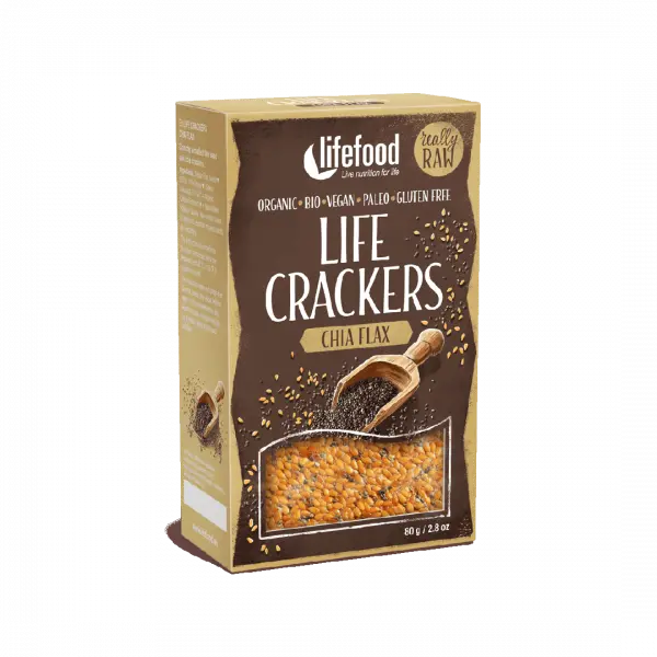 Lifefood Lněné krekry s chia nesolené 80g