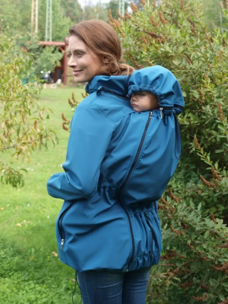 Jožánek Softshellová těhotenská a nosící bunda Alice + TĚHOTENSKÁ VSADKA, petrolejová M/L