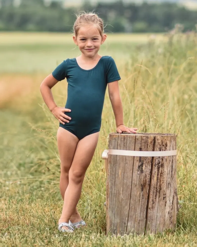 Jožánek Dívčí baletní, gymnastický dres – lahvově zelený 158