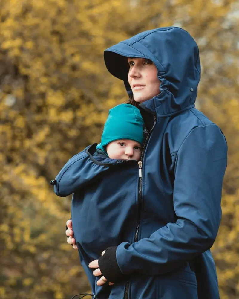 Jožánek Softshellová NOSÍCÍ bunda Andrea + TĚHOTENSKÁ vsadka, tmavě modrá | Jožánek®