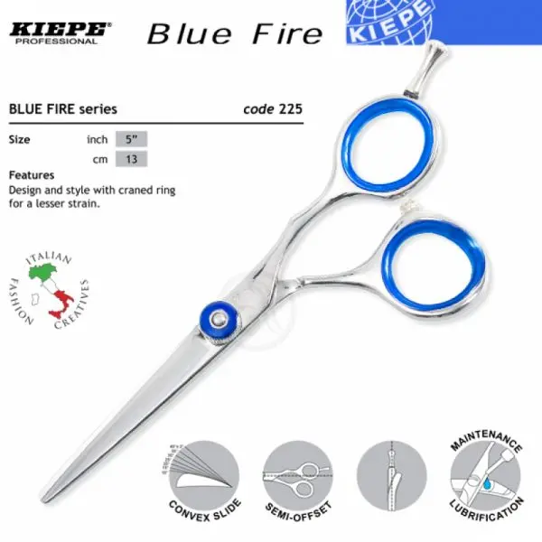Kiepe FOUR STARS Blue Fire series 225 - profesionální kadeřnické nůžky VÝPRODEJ: 225 / 5 "