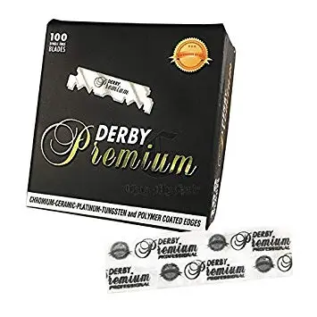 Derby Premium Blades 06160 - náhradní žiletky, poloviční čepel, 100 ks