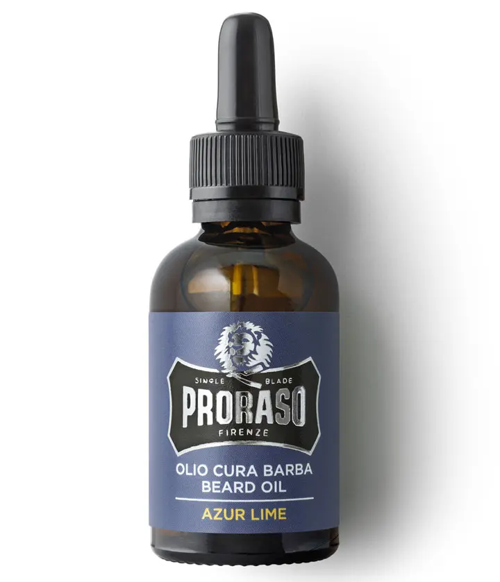 Proraso Beard Oil Azur Lime - ochranný olej na bradu s vůní limetek a pomerančů, 30 ml