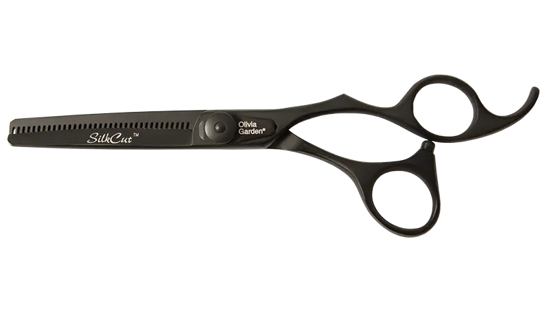 Olivia Garden Silkcut Thinner Matt Black Edition 635 - efilační nůžky, 6.35 ".