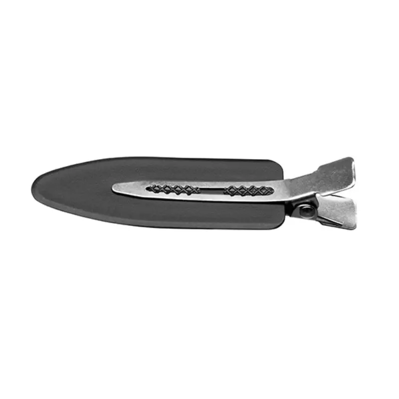 Eurostil Black Plastic Clips - účesové ploché pinetky 4 x 6 cm (06388)