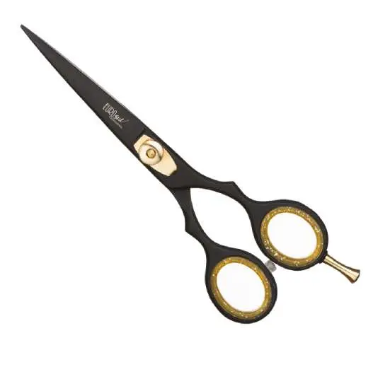 Eurostil 04501 Matt Black Scissors Razor Edge - nůžky na klasický střih, 5,5"