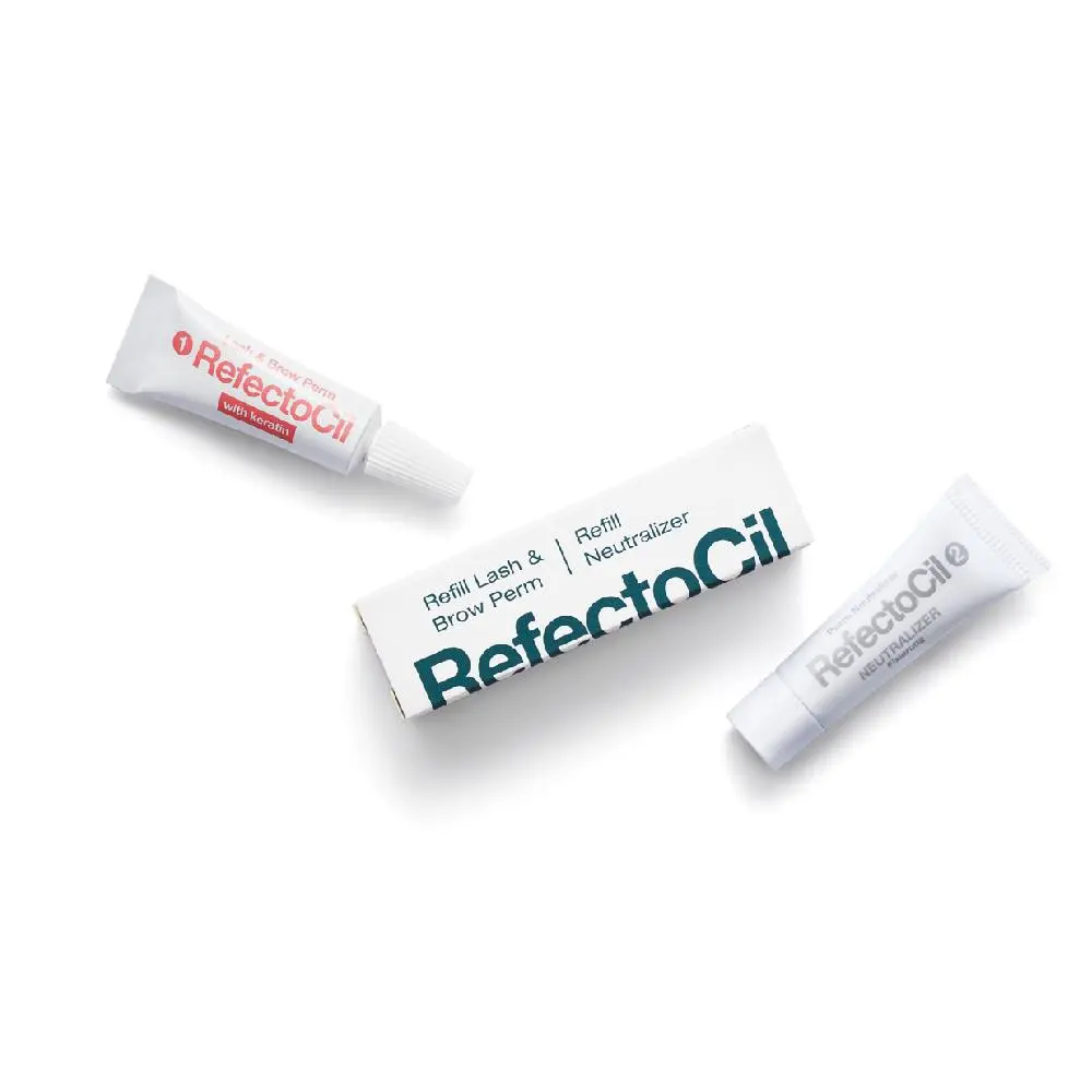 Refectocil Lash and Brow Perm + Neutralizer ROSA s keratinem - trvalá na obočí a řasy + neutralizér, 2 x 3,5ml (bílá krabička)