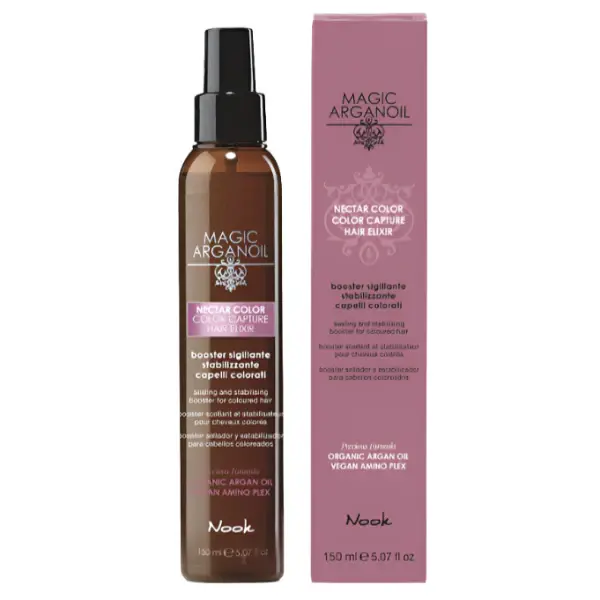 Nook Magic Argan Oil Nectar Color Capture Hair Elixir - posilující lektvar pro barvené vlasy, 150 ml
