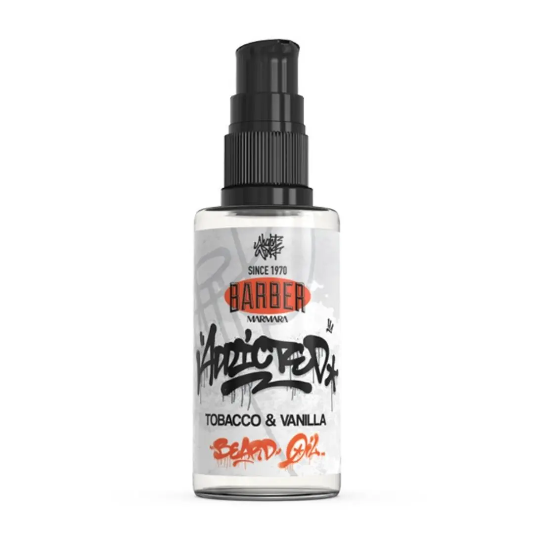 Marmara Barber Addicted Beard Oil Tobacco & Vanilla - olej na bradu s vůní tabáku a vanilky, 50 ml