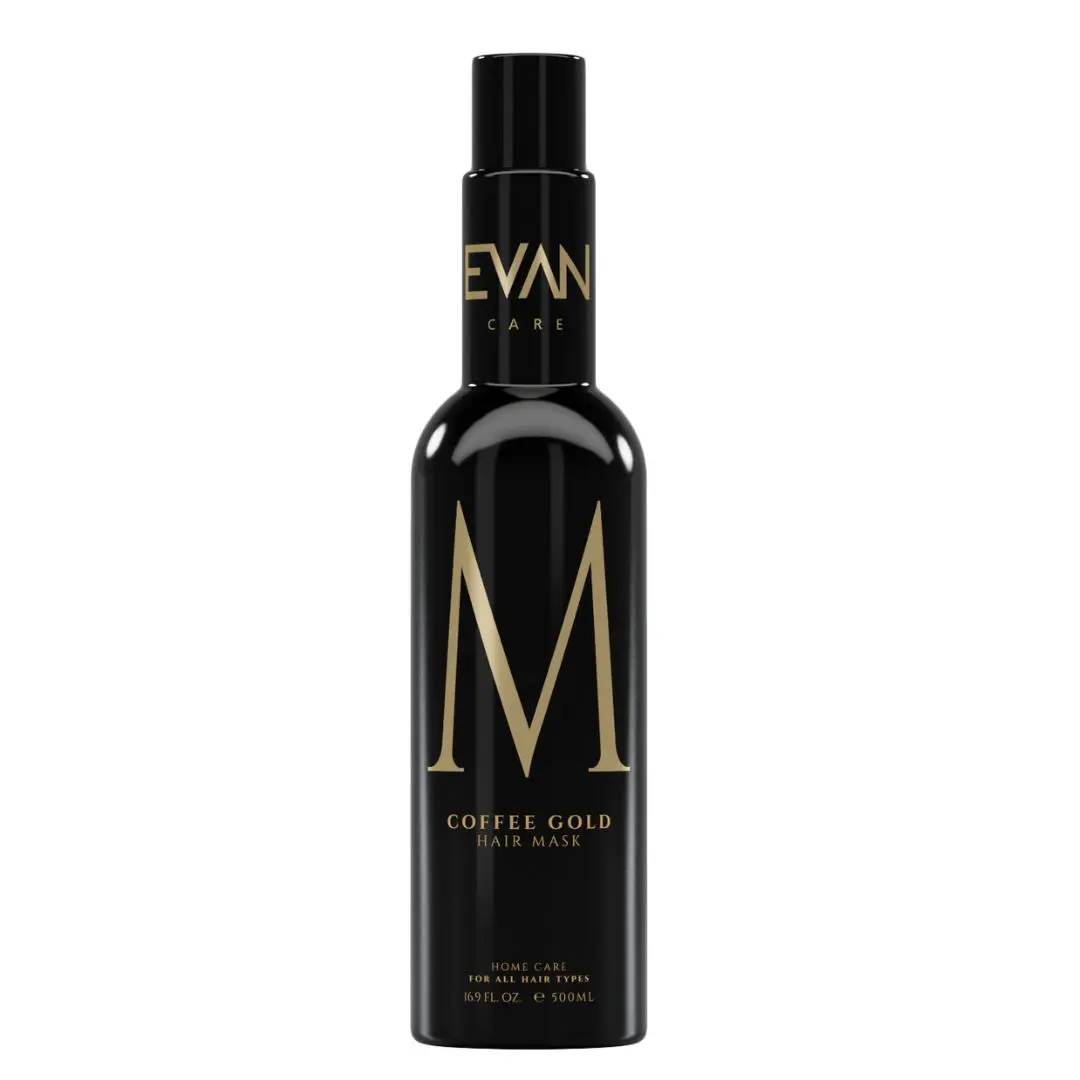 Evan Coffee Gold Home Care Mask - výživná maska pro disciplínu středně pevných až silných vlasů, 500 ml