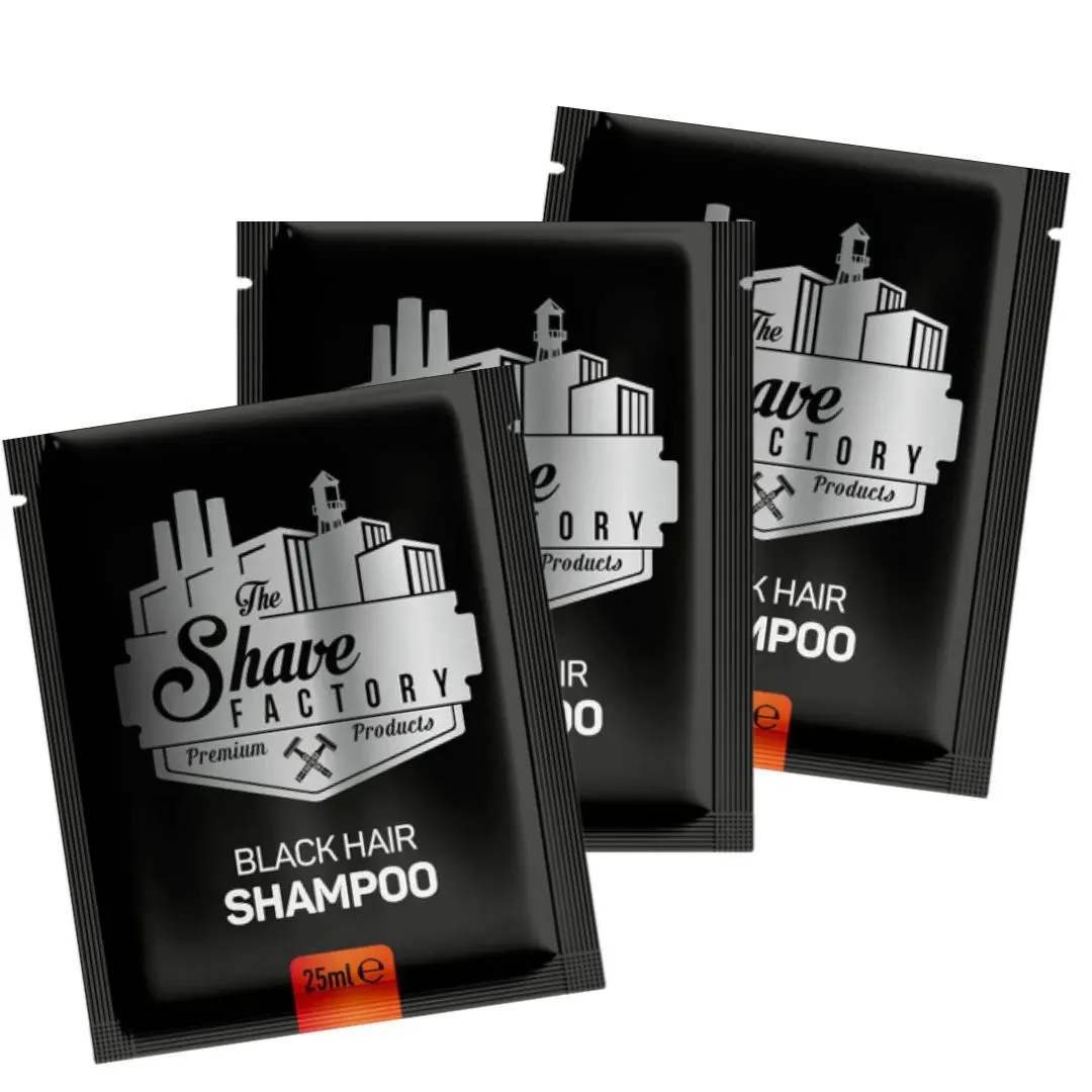 The Shave Factory Black Hair Shampoo - černý barvící šampon, 25 ml x 10 ks