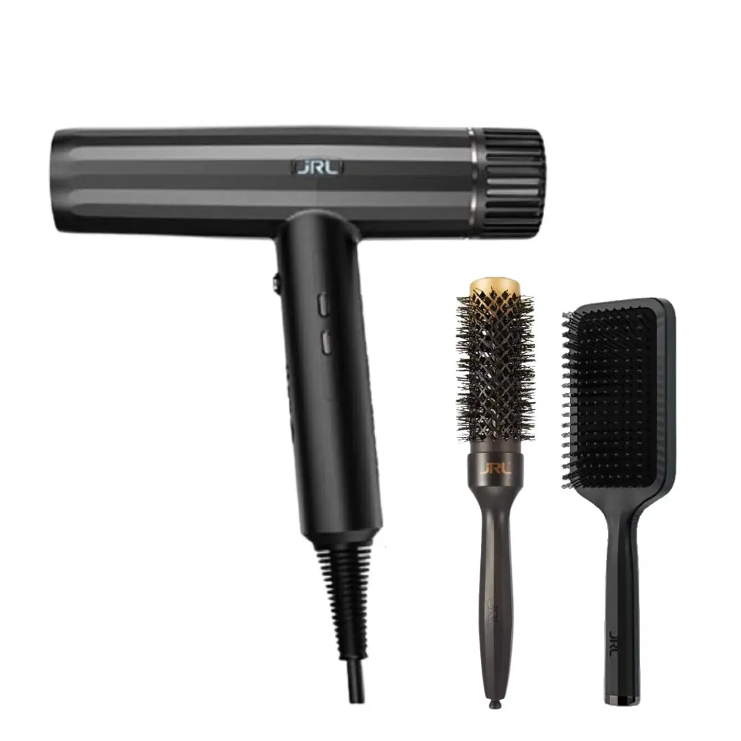 KIT: JRL USA Forte Pro Dryer - profesionální barber fén na vlasy, 2150W v balení s kartáčem na foukání a rozčesávání