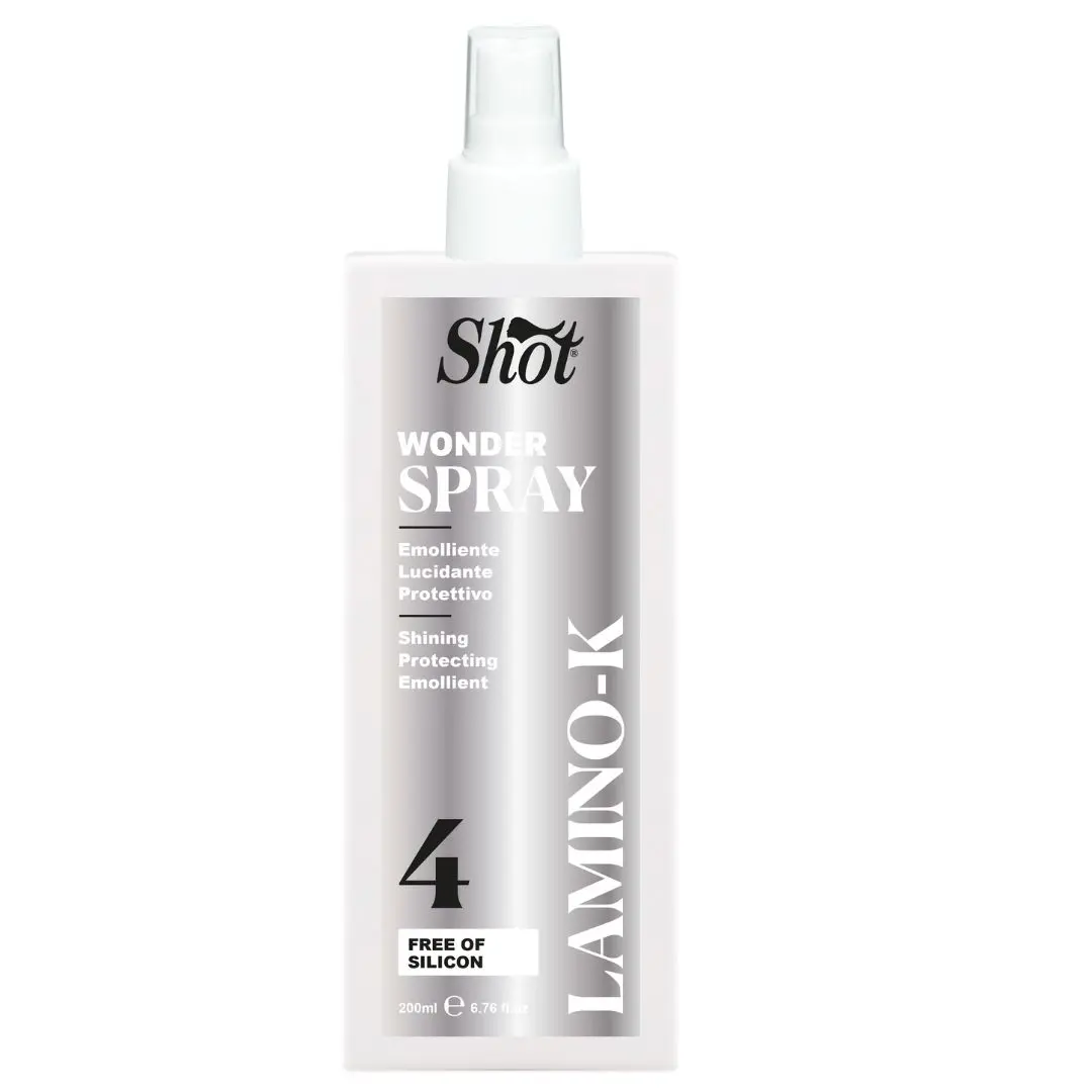 Shot Lamino K Wonder Spray 4 - sprej na vlasy s anti-frizz efektem, 200 ml