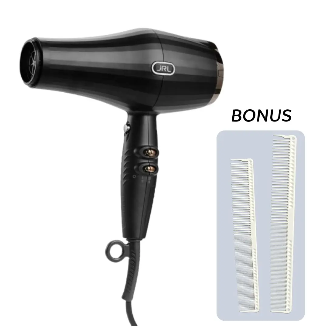 KIT: JRL (FP2402) FP2020L Powerful Ultralight Dryer - ultralehký a výkonný fén na vlasy, 2400W + 2 hřebeny J304 a J305