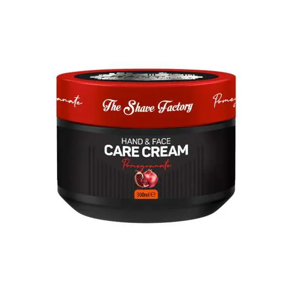The Shave Factory Hand & Face Care Cream Pomegranate - krém na obličej a ruce s vůní granátového jablka, 300 ml