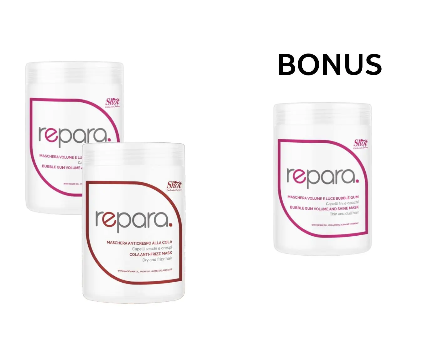 AKCIA: 2+1 Shot Repara Hair Mask - vlasové regeneračné masky, 1000 ml (podľa výberu)