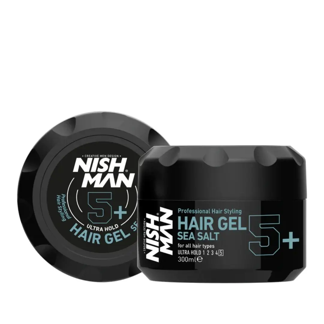 Nishman Hair GEL Sea Salt Ultra Hold 5+ - ultra silně fixační stylingový gel s mořskou solí, 300 ml