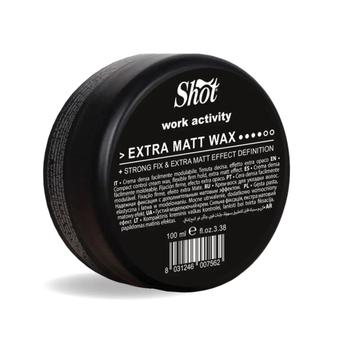 Shot Work Activity EXTRA MATT WAX - vosk se silnou fixací a extra matným efektem, 100 ml