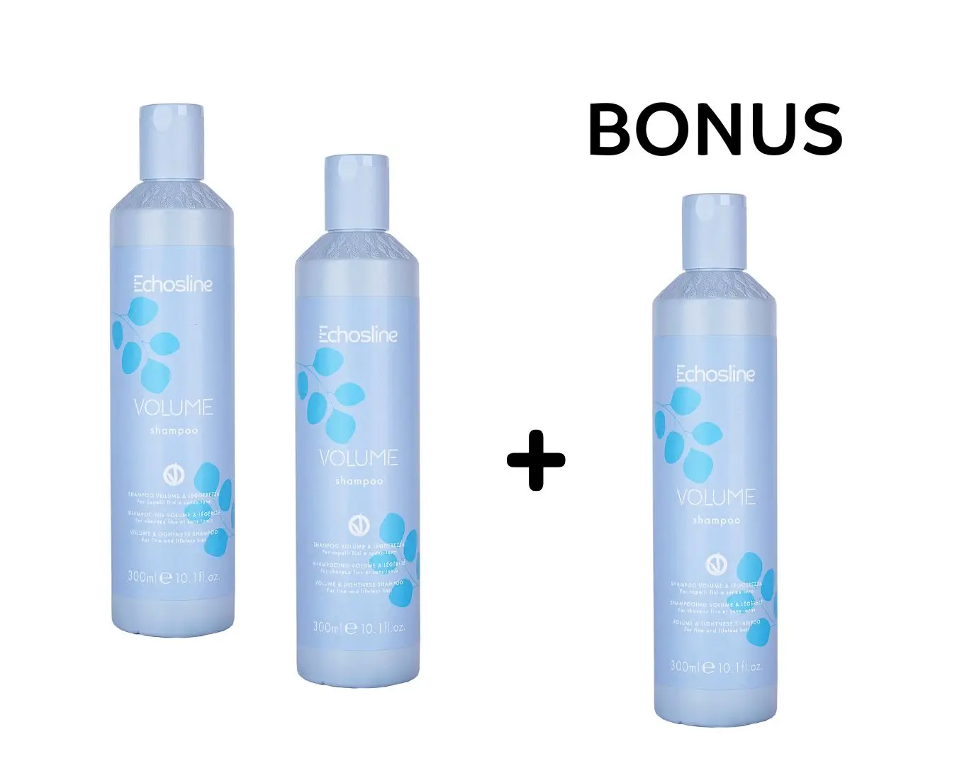 AKCE: 2+1 Echosline Volume Shampoo - šampon pro objem a lehkost vlasů, 300 ml