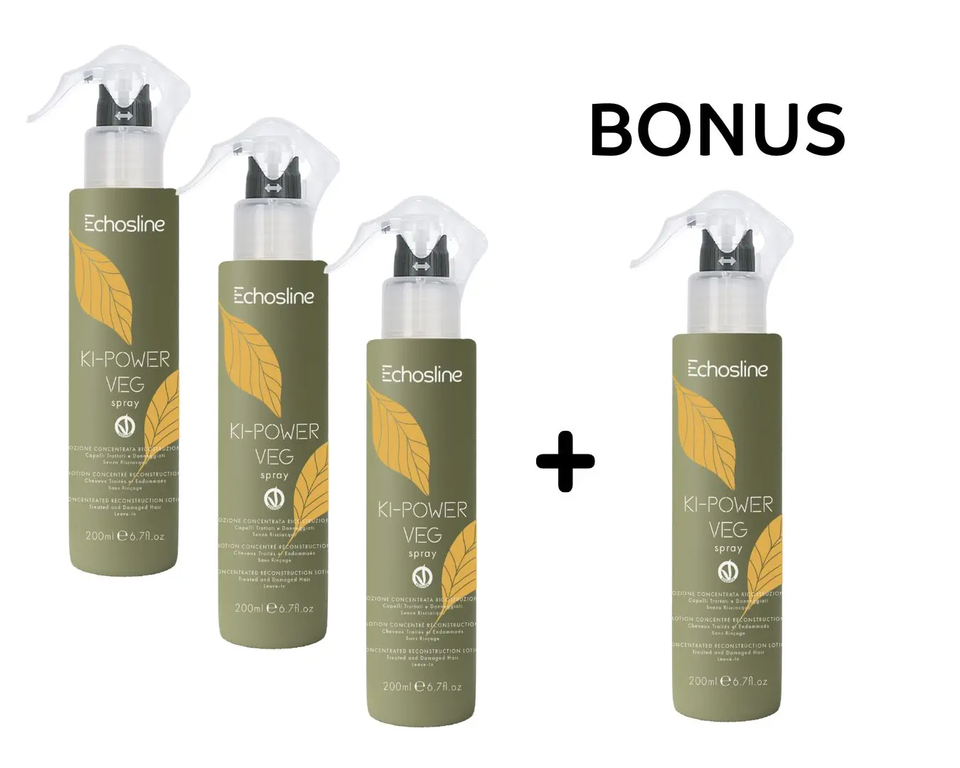 AKCE: 3+1 Echosline Ki-Power VEG Spray - koncentrované rekonstrukční mlíčko, 200 ml