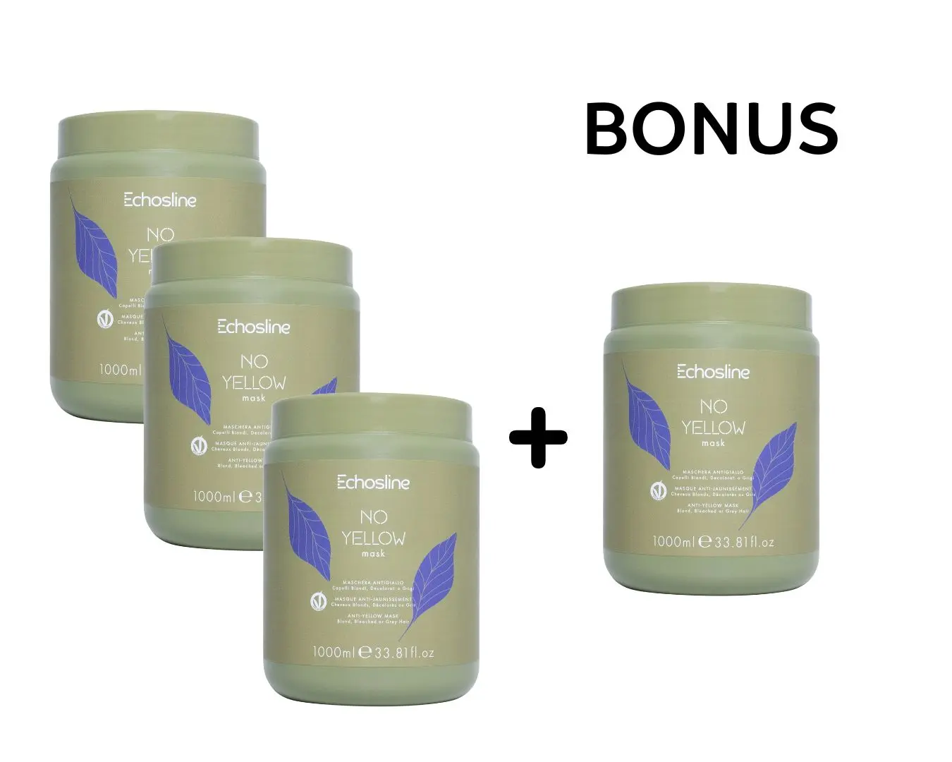 AKCE: 3+1 Echosline No Yellow Mask - maska proti nežádoucím žlutým odleskům, 1000 ML