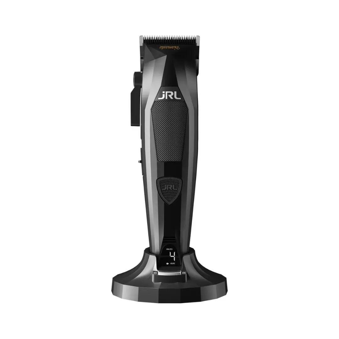 JRL DIAMANTE FF2025 Clipper BLACK - akumulátorový strojek na vlasy, černý + M22 minerální olej, 200ml