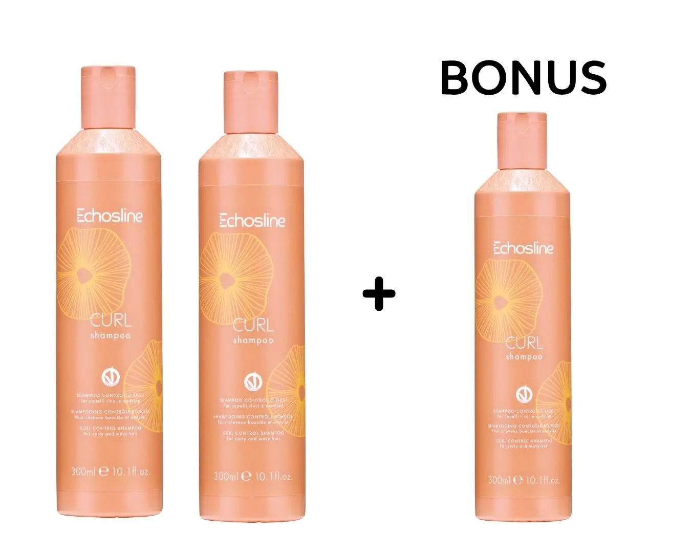 AKCE: 2+1 Echosline Curl Shampoo - šampon pro vlnité a kudrnaté vlasy, 300 ml