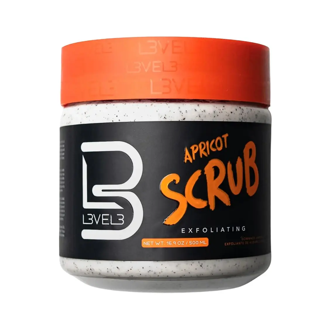 L3VEL 3 Apricot Scrub - broskvový peeling na obličej, 500 ml