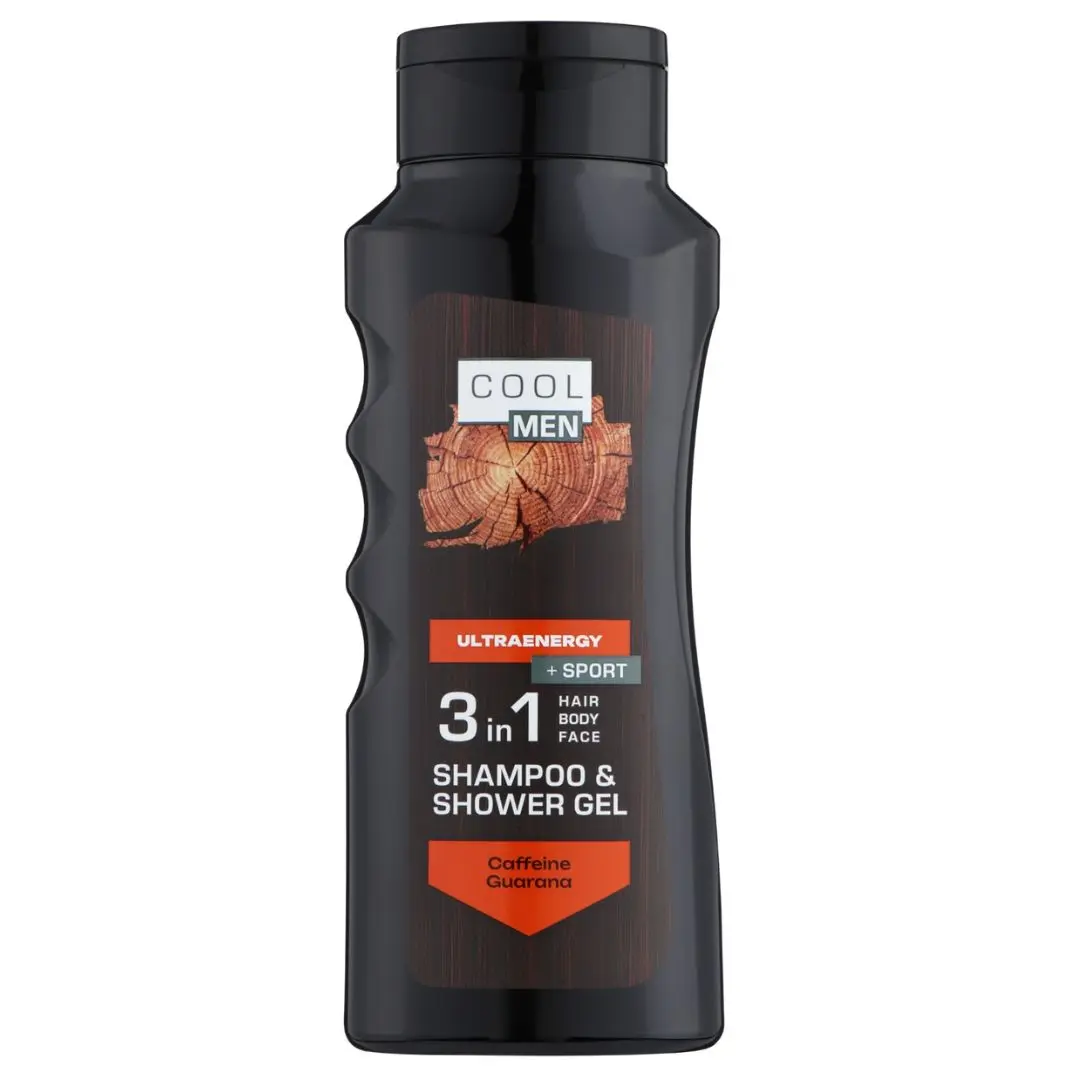 Cool Men Shampoo & Shower Gel (3in1 Hair Body Face) Caffeine Guarana - 3 v 1 sprchový gel pro muže s kofeinem a guaranou, 400 ml