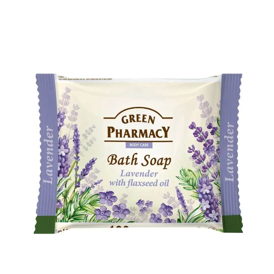 Green Pharmacy Bath Soap Lavender & Flaxseed Oil - tuhé mýdlo (levadnule a lněný olej), 100 g