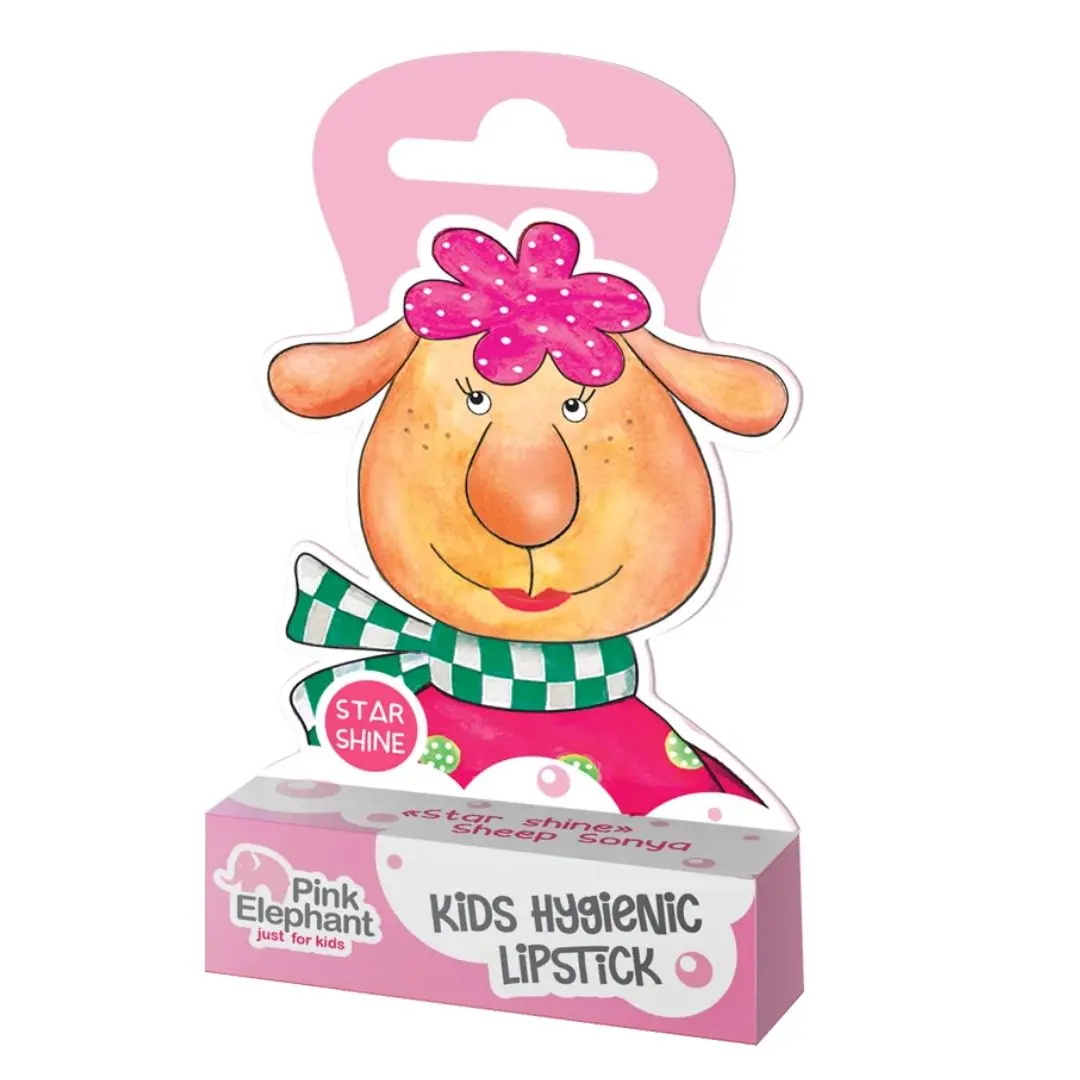 Pink Elephant Kids Hygienic Lipstick Star Shine Sheep Sonya - ovečka Sonya hygienický balzám na rty pro děti, 3,6 g