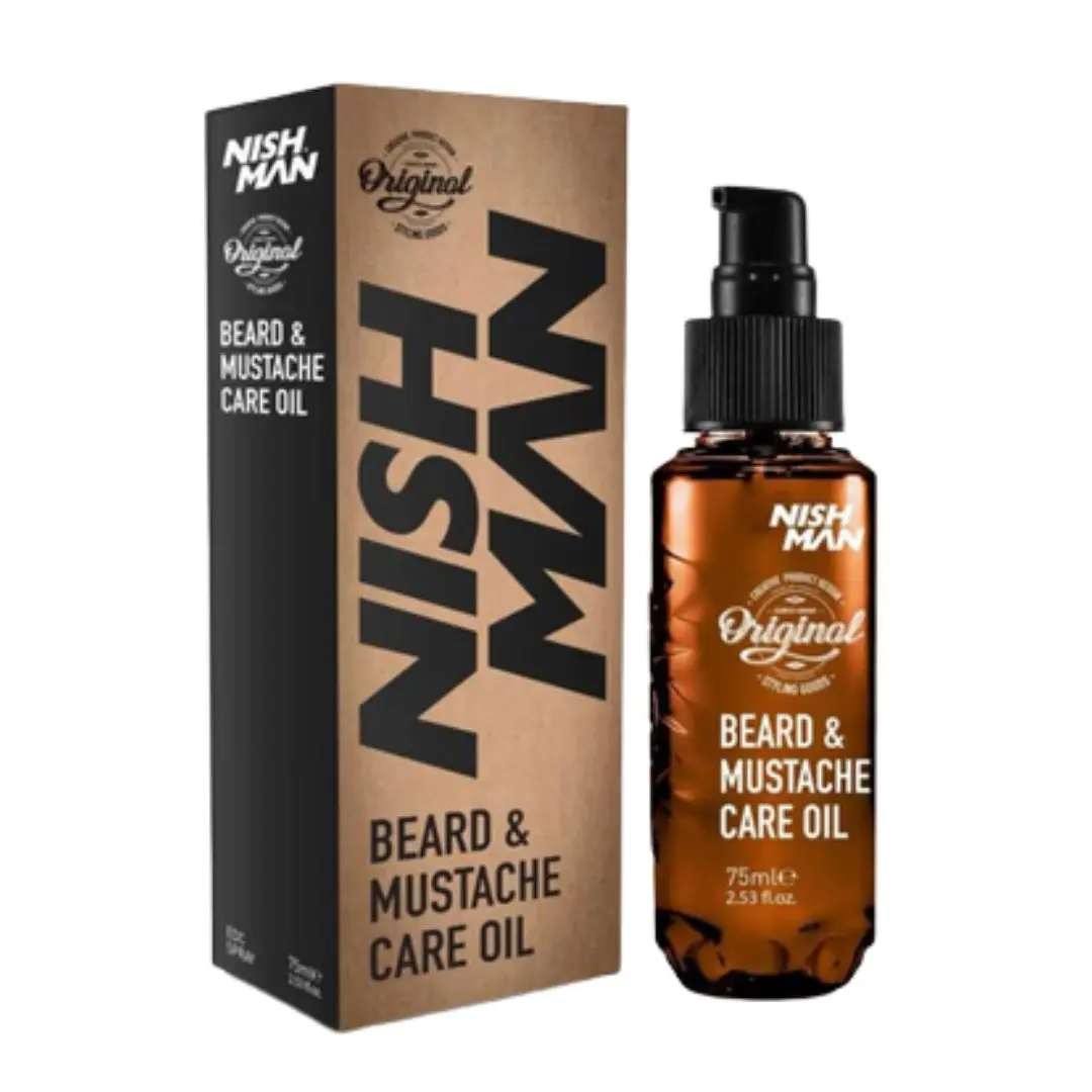 SALON SIZE (75 ml) - Nishman Beard&Moustache Care Oil - olej na bradu a vousy, 75 ml (pumpička)