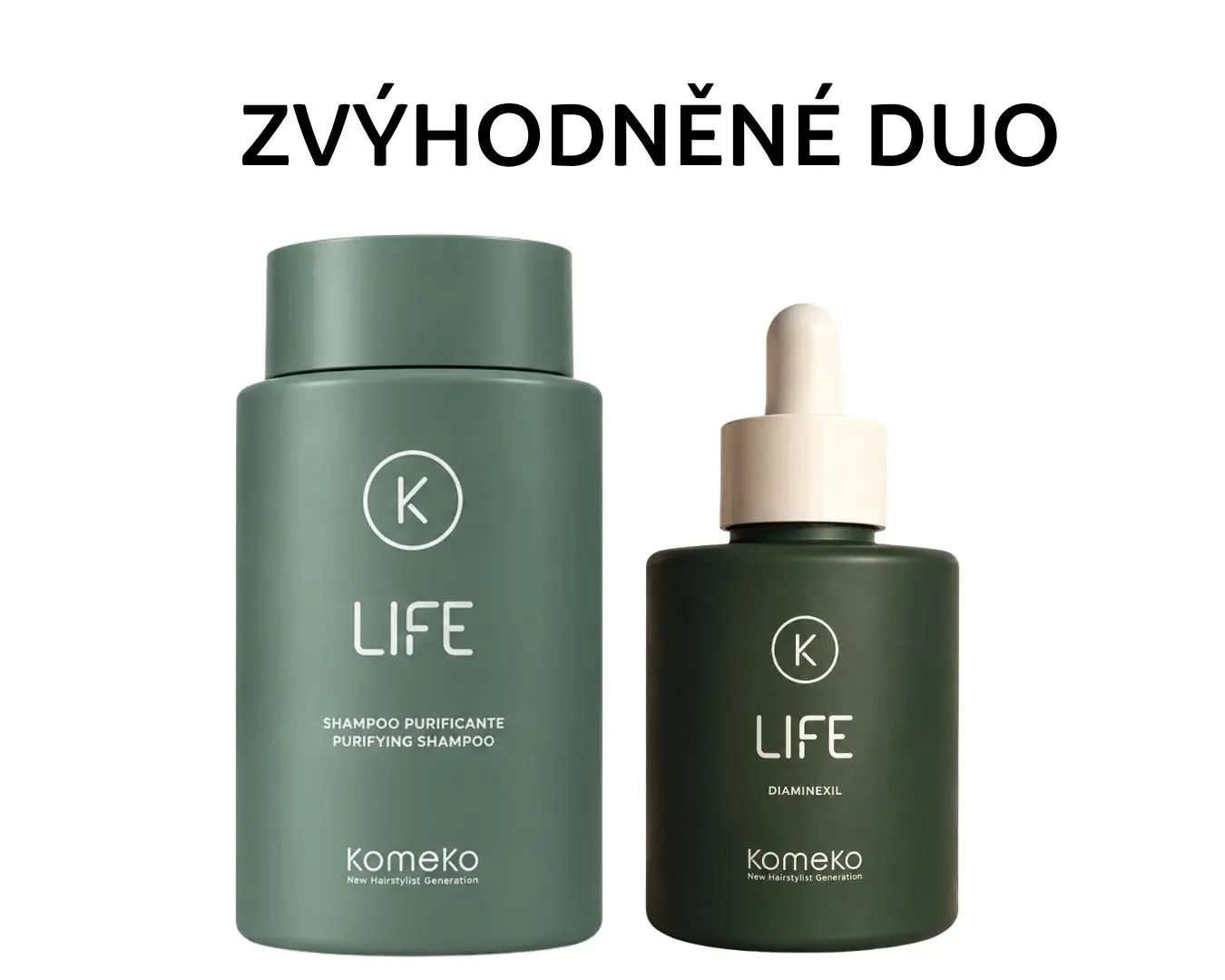 AKCE: Komeko Life DUO - šampon, 285 ml a sérum na růst, 90 ml za zvýhodněnou cenu