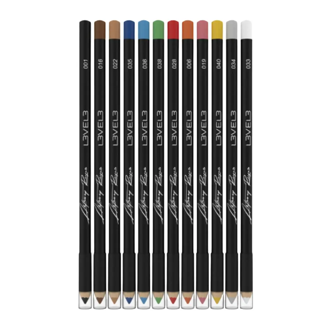 L3VEL3 Color Liner Pencils – barevné tužky na hair art, 12 ks