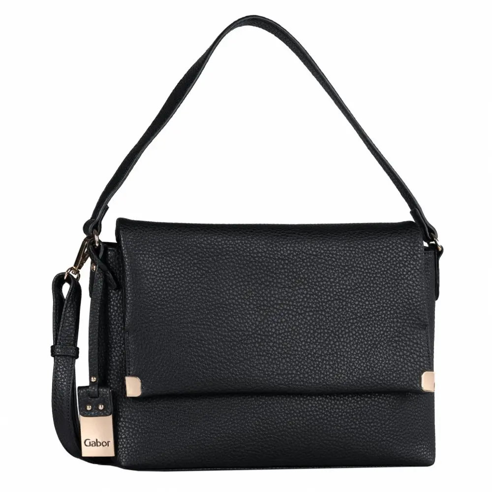 Gabor Gela Flap Bag M Black – elegantní dámská černá kabelka 011648