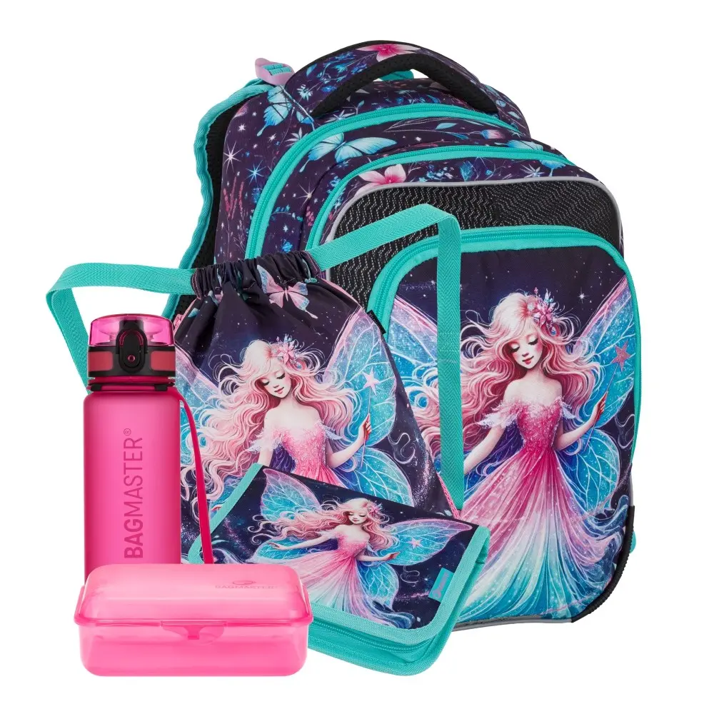 Bagmaster Velký školní set BETA 26 A Víla - batoh + penál + sášek na tělocvik