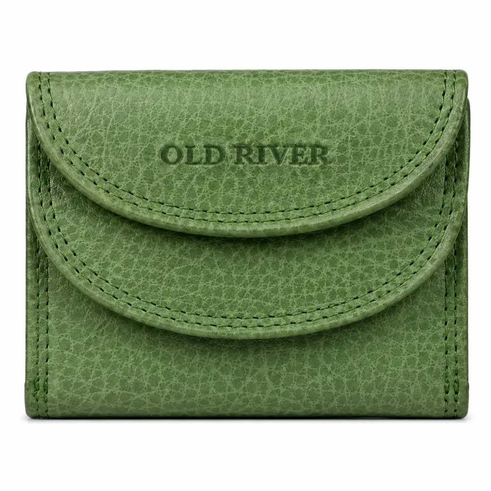 Malá kožená peněženka Old River PSW-102 Apple Green zelená